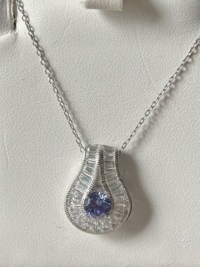 Vanna K for Bella Luce Sterling Silver CZ & Tanzanite Pendant Necklace
